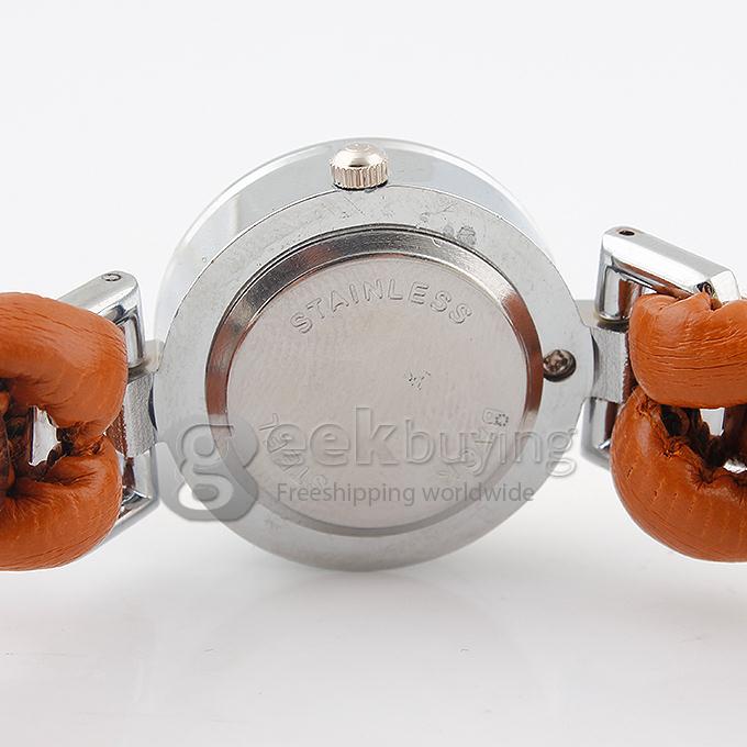 LC Crystal Women's Watch Rotation Silver Round Dial Quartz Wrist Wacth - Yellow