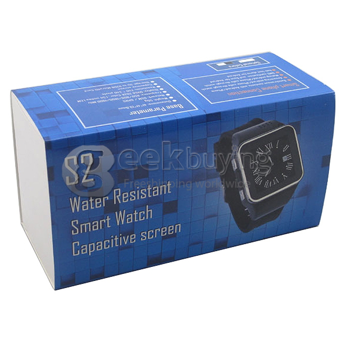 S2 1.54 Inch Touch Screen Watch Phone Smart Watches for Android IOS Sync Phonebook,Call,SMS,Anti Lost - Black