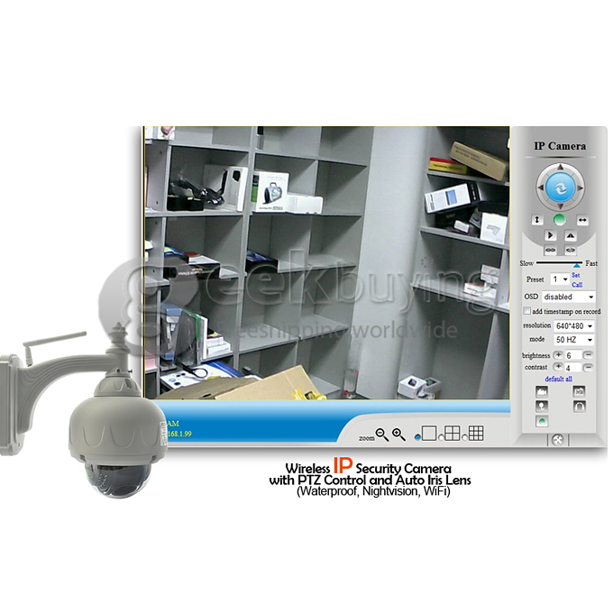 Wanscam AJ-COWA-C0D8 IP68 PTZ VGA (640x480), QVGA (320x240) Control M-JPEG Waterproof Standard Wireless IP Security Camera DVR With Night Vision & WiFi 