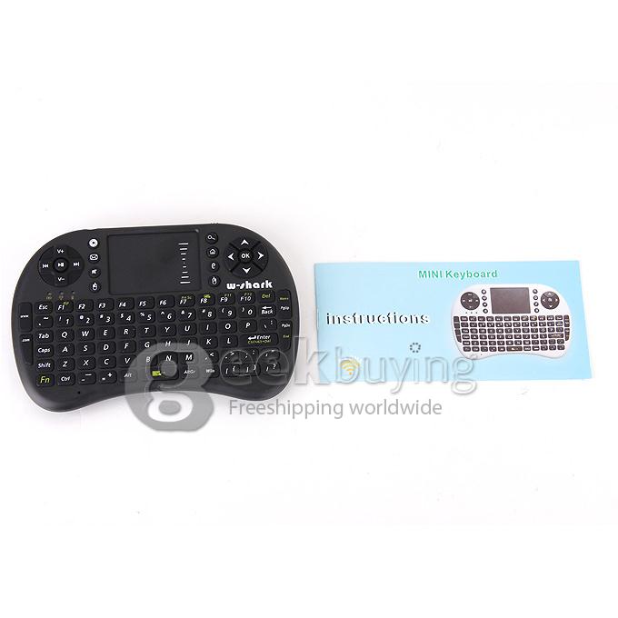 W-Shark 500AC 2.4Ghz Wireless Mini Keyboard with TouchPad New In Box Operate By 2xAAA -Black