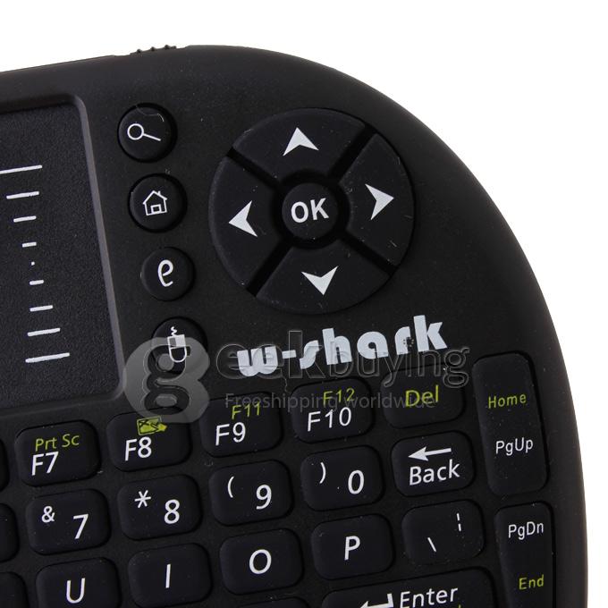 W-Shark 500AC 2.4Ghz Wireless Mini Keyboard with TouchPad New In Box Operate By 2xAAA -Black