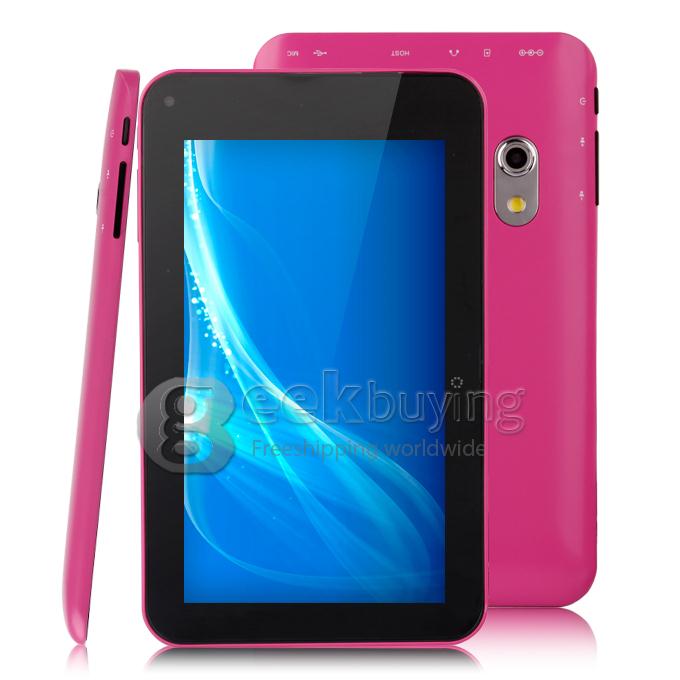 F30pro Allwinner A23 1.0GHz 7 inch Tablet PC Android 4.2 Dual Core Capacitive Touch Screen 800*480 512MB/4GB - Pink