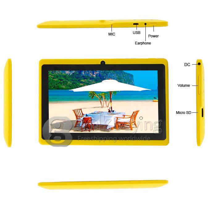 TR23 Allwinner A23 1.5GHz 7 inch Tablet PC Android 4.2 Dual Core Capacitive Touch Screen 800*480 512MB/4GB - Yellow 
