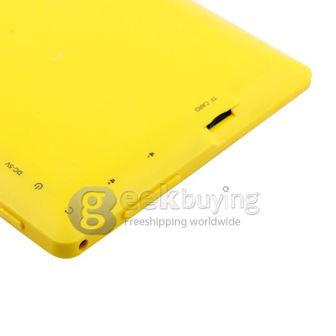 TR23 Allwinner A23 1.5GHz 7 inch Tablet PC Android 4.2 Dual Core Capacitive Touch Screen 800*480 512MB/4GB - Yellow 