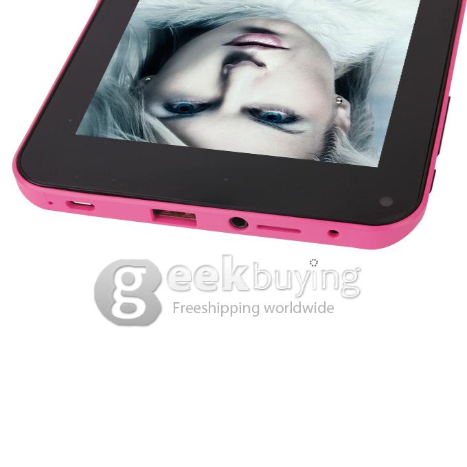 F30pro Allwinner A23 1.0GHz 7 inch Tablet PC Android 4.2 Dual Core Capacitive Touch Screen 800*480 512MB/4GB - Pink