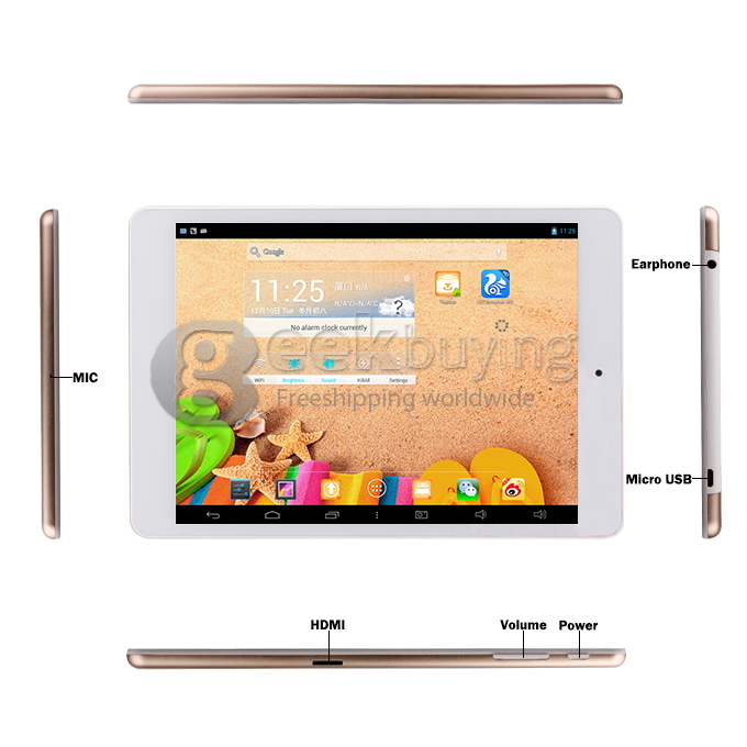 Teclast P89 Mini Intel Z2580 2.0GHz 7.9 inch Tablet PC Android 4.2 Dual Core IPS Capacitive Touch Screen 1024*768 1G/16G - Golden