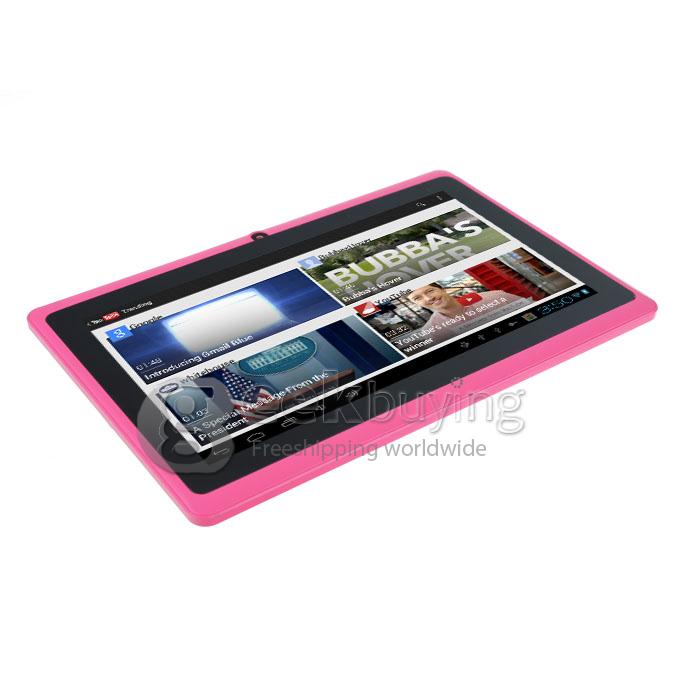 Q88pro Allwinner A23 Dual Core 7 Inch Android 4.2  OS Tablet PC 512MB RAM 4GB ROM Capacitive Touch Screen 800*480 - Pink