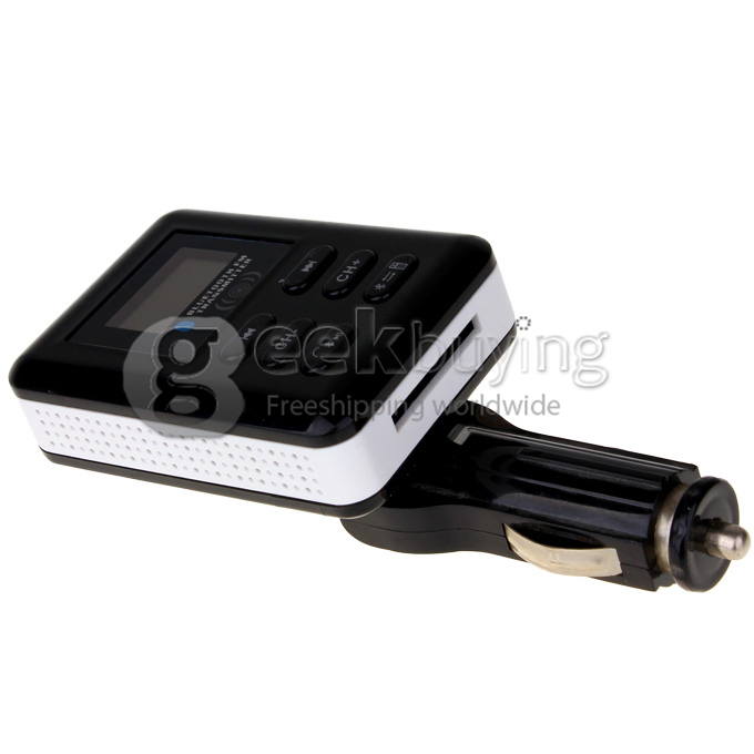 Bluetooth Car MP3 1.2 Screen Media Player With FM Transmitter Support 8GB SD card - Black
