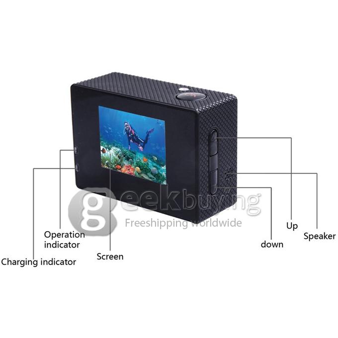 Original SJ4000 12 MP 1080P 30fps H.264 1.5 Inch 170 Degree Wide Angle Lens Waterproof Diving Helmet Camcorder HD Sports DV Action Camera Car DVR Novatek support AV out - White