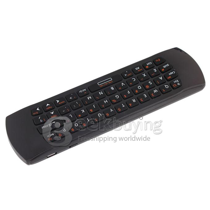 RII K25A RT-MWK25A 2.4Ghz Wireless Air Mouse Keyboard & Infrared Remote Control Audio Chat For TV BOX PC Game -Black