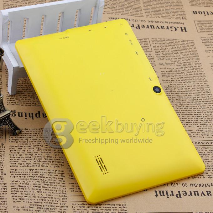 TR23 Allwinner A23 1.5GHz 7 inch Tablet PC Android 4.2 Dual Core Capacitive Touch Screen 800*480 512MB/4GB - Yellow 