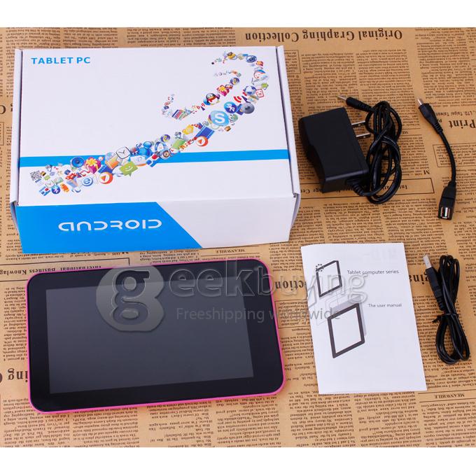F30pro Allwinner A23 1.0GHz 7 inch Tablet PC Android 4.2 Dual Core Capacitive Touch Screen 800*480 512MB/4GB - Pink