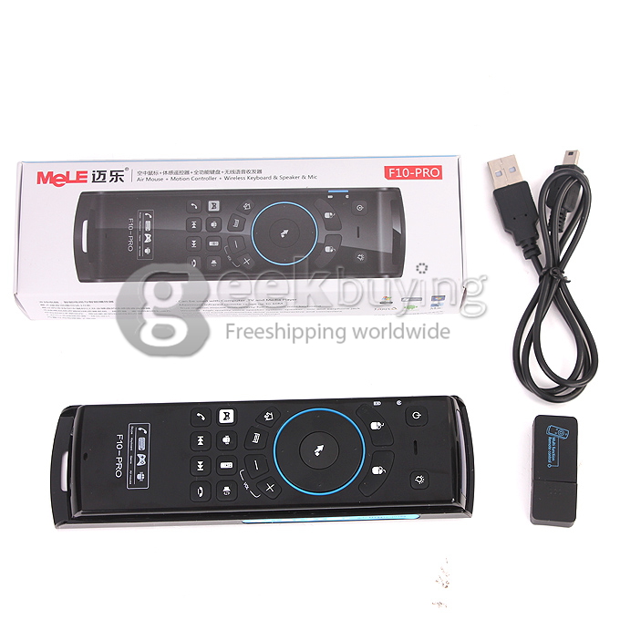 Mele F10-PRO 2.4GHz Air Mouse Wireless Keyboard Intelligent Voice with IR Remote Control for PC TV
