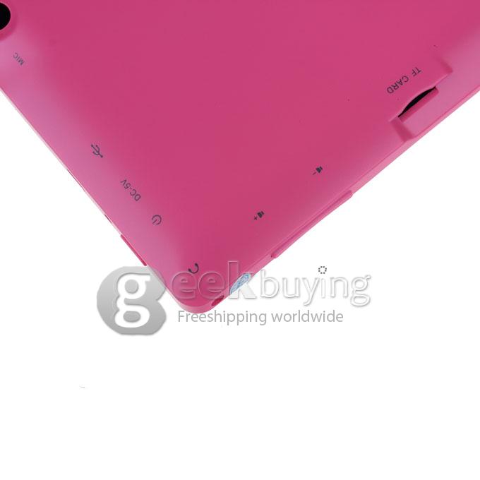Q88pro Allwinner A23 Dual Core 7 Inch Android 4.2  OS Tablet PC 512MB RAM 4GB ROM Capacitive Touch Screen 800*480 - Pink