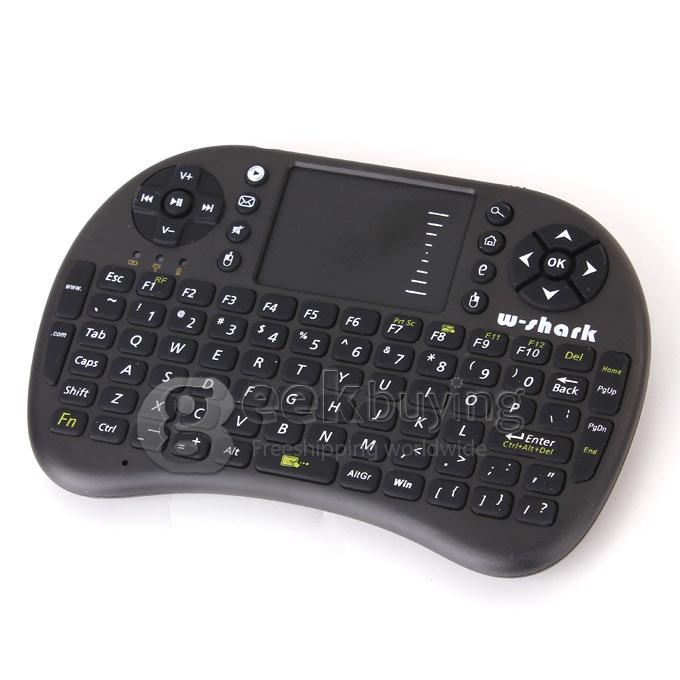 W-Shark 500AC 2.4Ghz Wireless Mini Keyboard with TouchPad New In Box Operate By 2xAAA -Black
