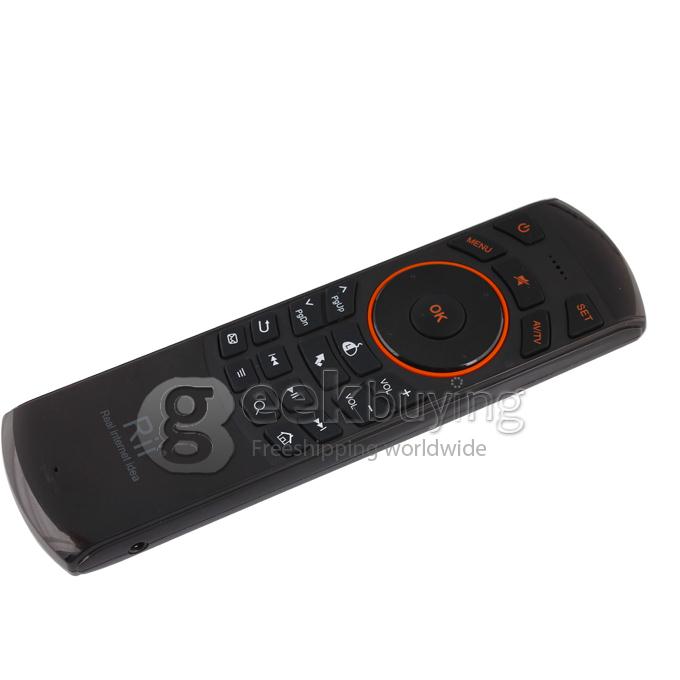 RII K25A RT-MWK25A 2.4Ghz Wireless Air Mouse Keyboard & Infrared Remote Control Audio Chat For TV BOX PC Game -Black
