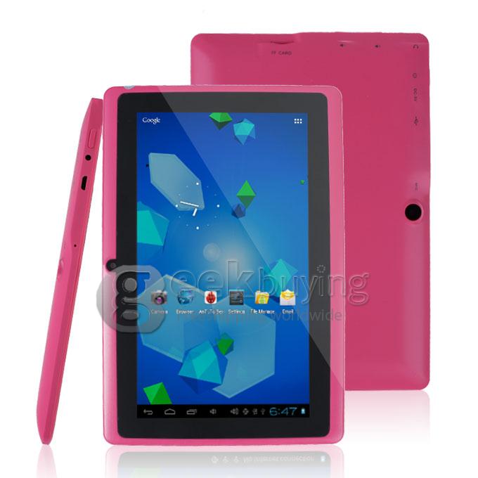 Q88pro Allwinner A23 Dual Core 7 Inch Android 4.2  OS Tablet PC 512MB RAM 4GB ROM Capacitive Touch Screen 800*480 - Pink