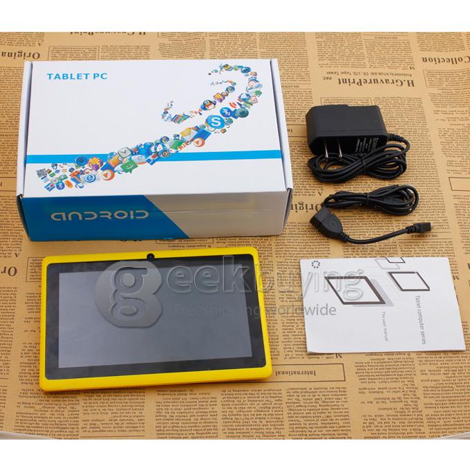 TR23 Allwinner A23 1.5GHz 7 inch Tablet PC Android 4.2 Dual Core Capacitive Touch Screen 800*480 512MB/4GB - Yellow 