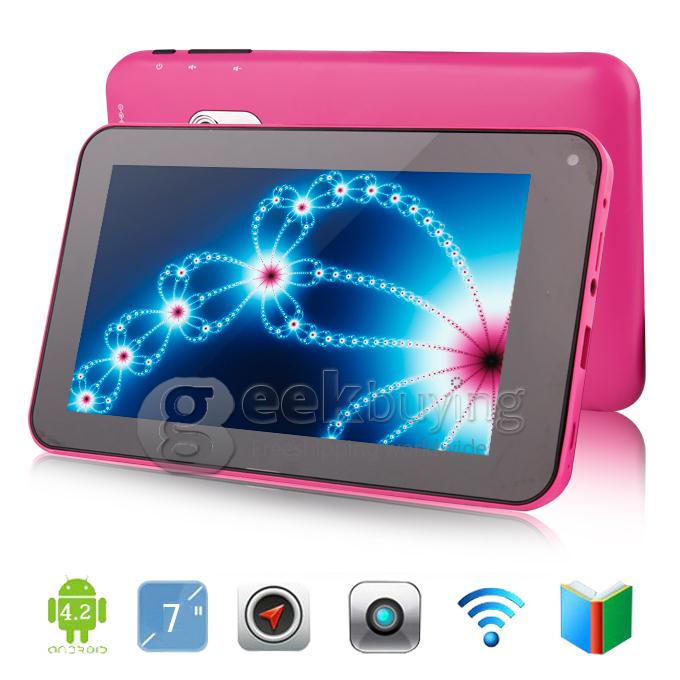 F30pro Allwinner A23 1.0GHz 7 inch Tablet PC Android 4.2 Dual Core Capacitive Touch Screen 800*480 512MB/4GB - Pink
