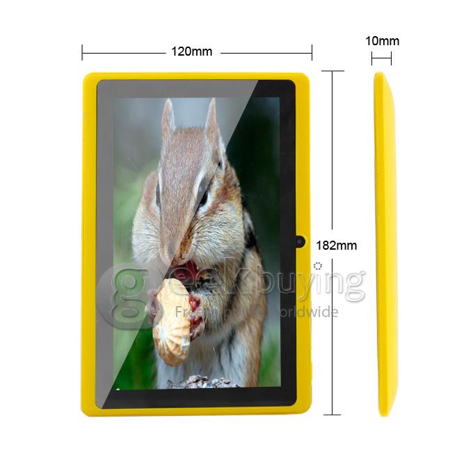 TR23 Allwinner A23 1.5GHz 7 inch Tablet PC Android 4.2 Dual Core Capacitive Touch Screen 800*480 512MB/4GB - Yellow 