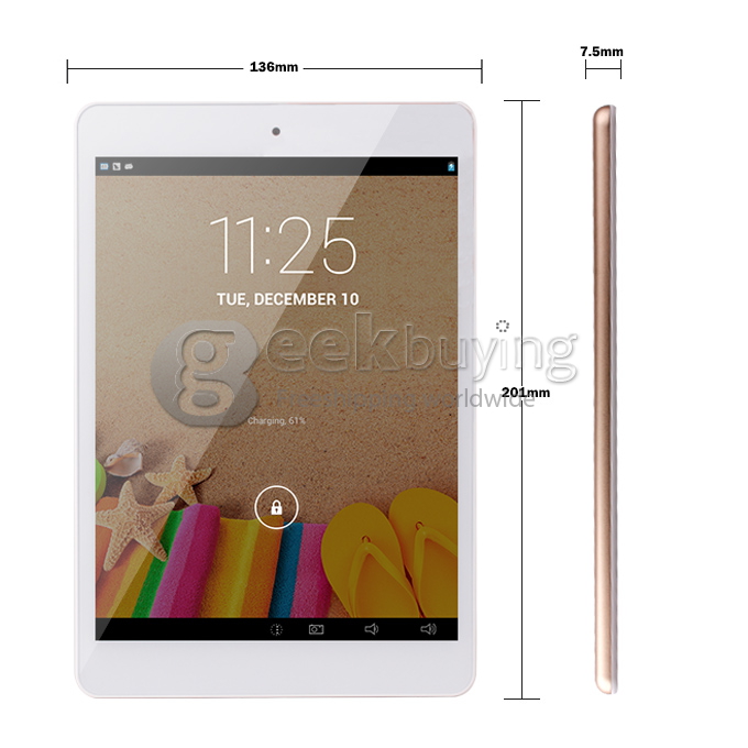 Teclast P89 Mini Intel Z2580 2.0GHz 7.9 inch Tablet PC Android 4.2 Dual Core IPS Capacitive Touch Screen 1024*768 1G/16G - Golden