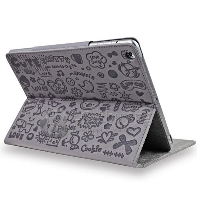 Magic Girl Pattern Ultrathin Leather Case Cover Stand Holder for Retina iPad Mini/iPad Mini 2 - Gray