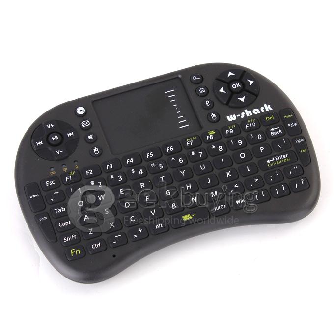 W-Shark 500AC 2.4Ghz Wireless Mini Keyboard with TouchPad New In Box Operate By 2xAAA -Black