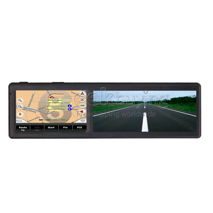 GPS Navigation Device IGO Map 4.3 Inch WIN CE 5.0 Bluetooth 6 Inch Rearview Mirror Navigation - USA + Canada + Mexico Map