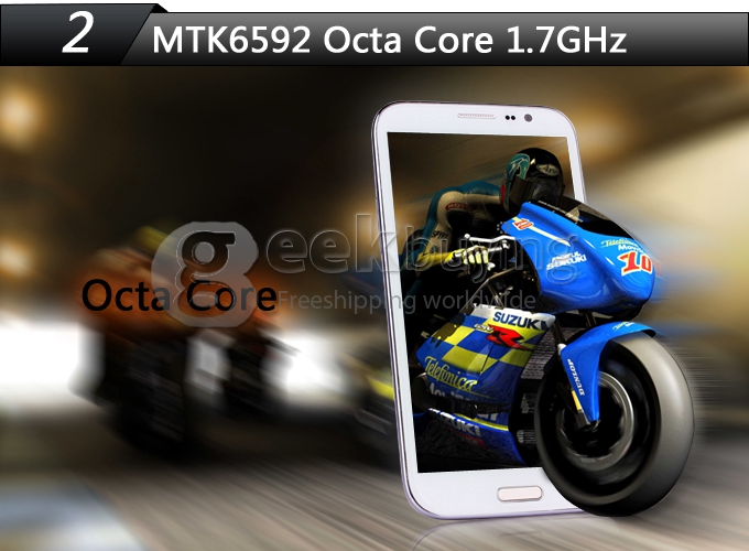 JIAKE V8 MTK6592 Octa Core 1.7GHz 6 Inch Android 4.2 OS Smartphone 2GB RAM 16GB ROM 3G/GPS HD Screen Air Gesture Suspension Window 13.0MP With ROOT Method White