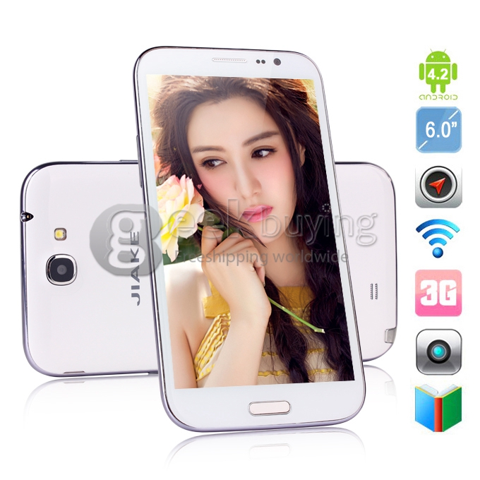 JIAKE V8 MTK6592 Octa Core 1.7GHz 6 Inch Android 4.2 OS Smartphone 2GB RAM 16GB ROM 3G/GPS HD Screen Air Gesture Suspension Window 13.0MP With ROOT Method White