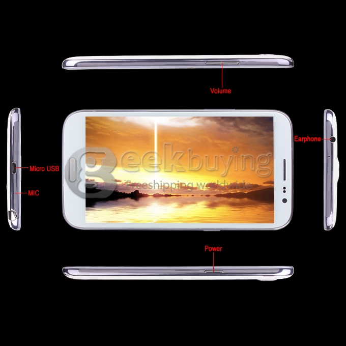 JIAKE V8 MTK6592 Octa Core 1.7GHz 6 Inch Android 4.2 OS Smartphone 2GB RAM 16GB ROM 3G/GPS HD Screen Air Gesture Suspension Window 13.0MP With ROOT Method White