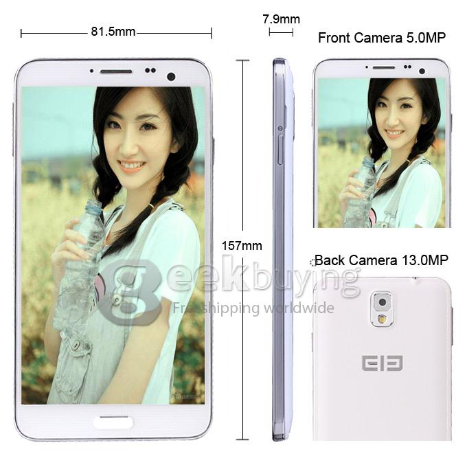 Elephone P8 MTK6592 Octa Core 1.7GHz 5.7 Inch Android 4.4 OS Smartphone 2GB RAM 16GB ROM IPS FHD 13.0MP Camera Air gesture/OTG/3G/GP White