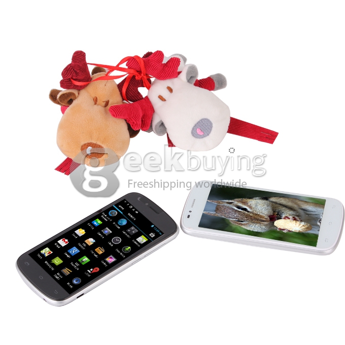 DOOGEE Rainbow DG210 4.5INCH IPS Srceen MT6572 Dual Core WCDMA 3G 5.0MP Camera 4GB GPS w/ Free Leather Case White
