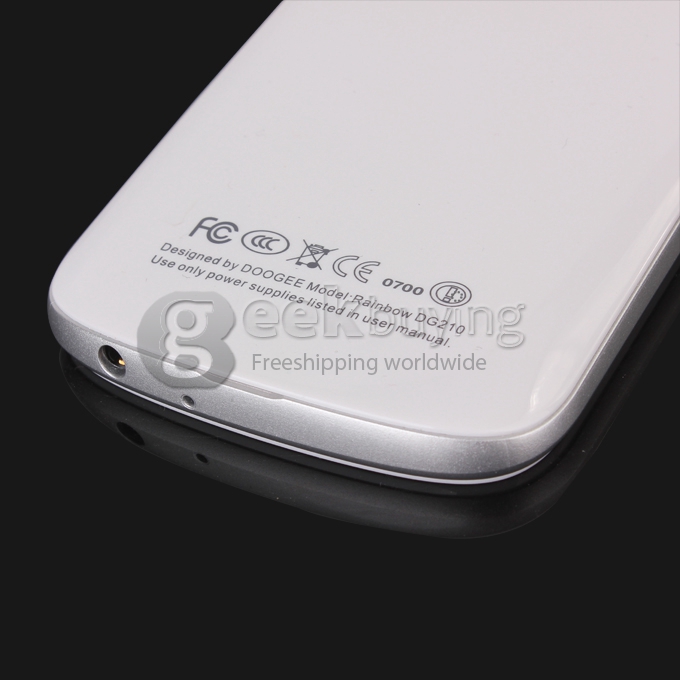 DOOGEE Rainbow DG210 4.5INCH IPS Srceen MT6572 Dual Core WCDMA 3G 5.0MP Camera 4GB GPS w/ Free Leather Case White