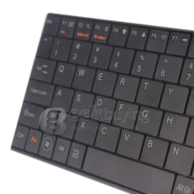 IPazzPort KP-810-25BTT Bluetooth Mini Wireless Keyboard with Touch Number Keys and For Tablet Mini PC TV Box  -Black