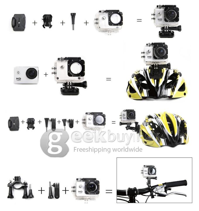 Bicycle Helmet Installation Fitting for Sports DV SJCAM Yi Xiaoyi KEECOO Action Camera