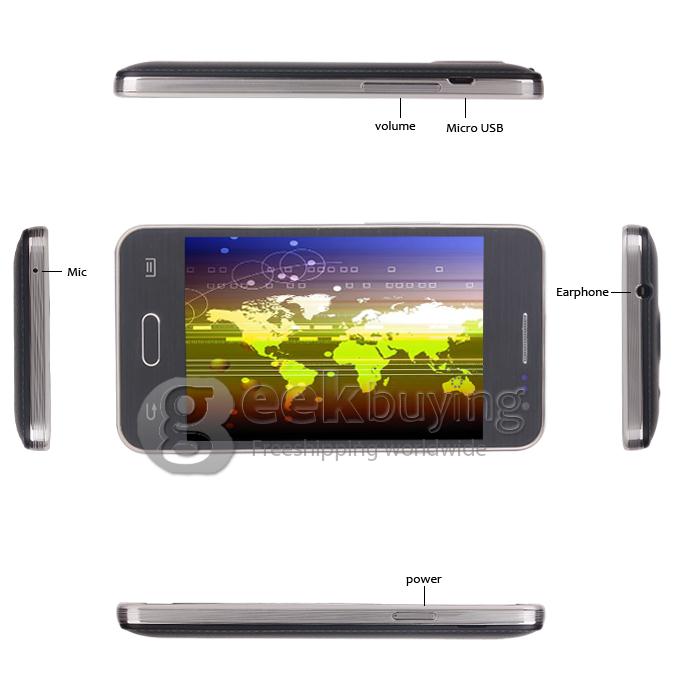 H9006 3.95Inch Multi-Touch Screen Spreadtrum SC6820 1.0GHz Smartphone - Black