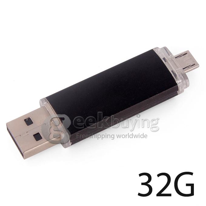 OTG External Storage Micro USB2.0 Drive Memory Stick for Smart Phone/Tablet PC 32G-Black