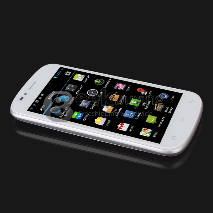 DOOGEE Rainbow DG210 4.5INCH IPS Srceen MT6572 Dual Core WCDMA 3G 5.0MP Camera 4GB GPS w/ Free Leather Case White