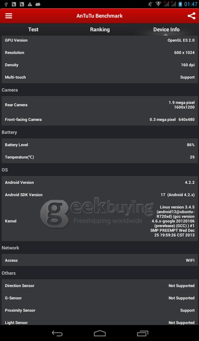 Ainol Novo NUMY 3G AX3 MTK8382 1.2GHz 7 inch 3G Tablet PC Android 4.2 Quad Core IPS Touch Screen 1024*600 1GB/16GB 