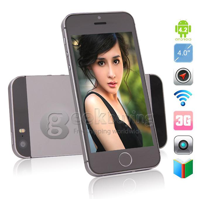 I5S MTK6572W Dual Core 1.3GHz 4.0Inch Android 4.2 Smartphone 512MB RAM 8GB ROM FWVGA Capacitive screen 3G GPS - Black
