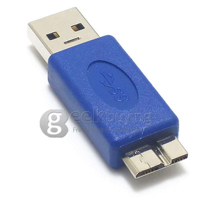 USB 3.0 Micro B Male to A Male Adapter -Blue