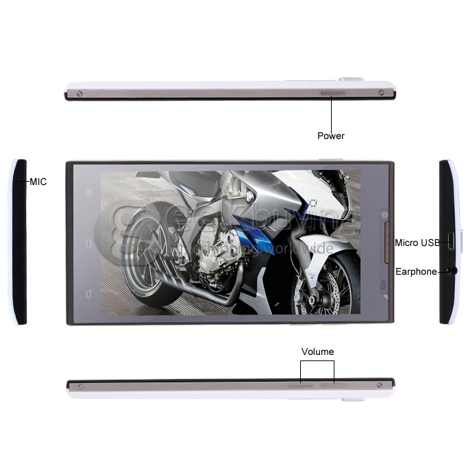 [HK Stock]DOOGEE DG2014 MTK6582 Quad Core 1.3GHz 5.0 Inch Android 4.2 OS Smartphone 1GB RAM 8GB ROM 13.0MP 6.3mm Ultrathin 3G/GPS White