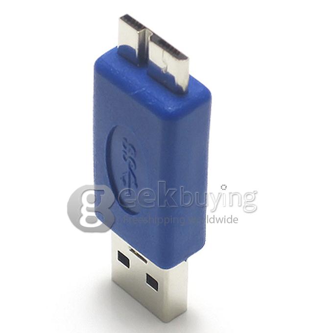 USB 3.0 Micro B Male to A Male Adapter -Blue