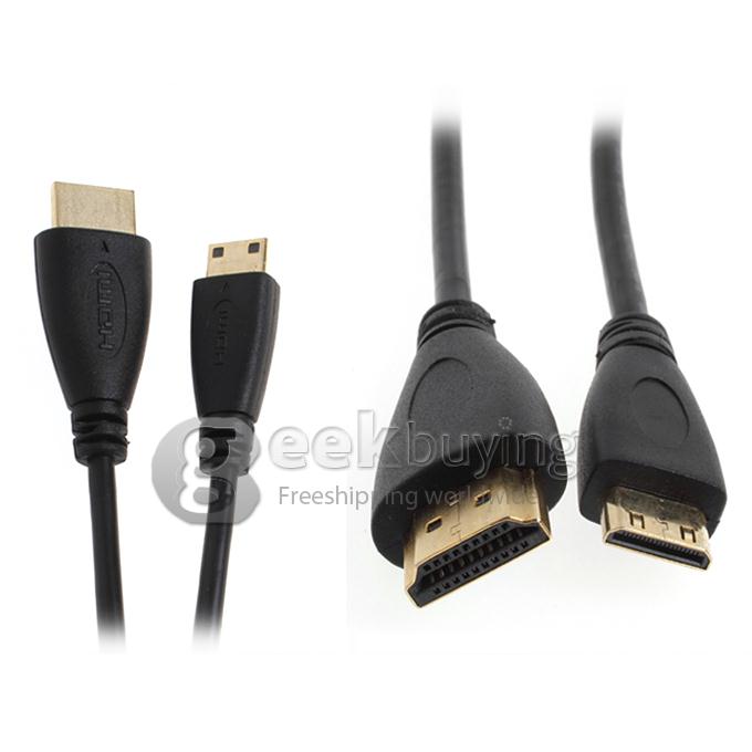 1.5M Mini HDMI to HDMI Cable 1.3 & 1.4 Version with Gold Plated Connector - Black