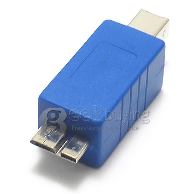 USB 3.0 Micro B Male to B Male  Adapter -Blue