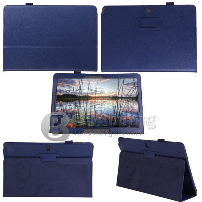 Lichi Pattern Leather Case Cover for Samsung Galaxy Note Pro 12.2 P900 P901 - Blue