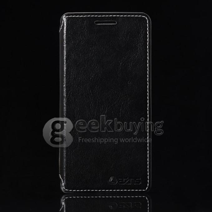 High Quality Flip Wallet Leather Case Cover for Huawei Ascend P6 - Black