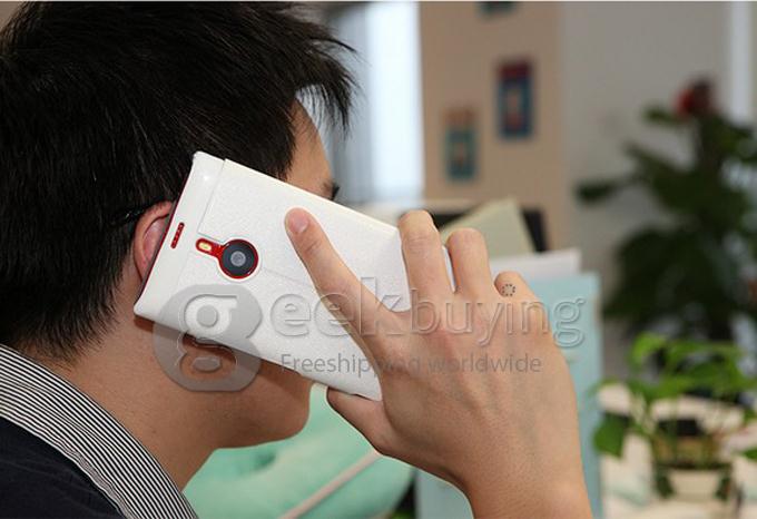 Genuine Rock Protective Leather Cover Case for Nokia Lumia 1520 - White