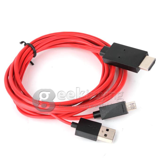 2M Micro USB MHL(11P) Male to HDMI Male Cable for Smartphone